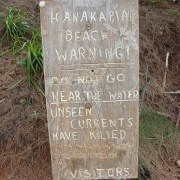 Hanakapi'ai Falls Warning Sign